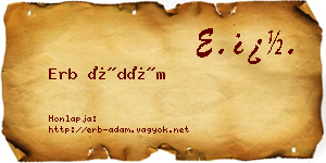 Erb Ádám névjegykártya